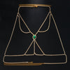 Fashion Geometric Alloy Plating Artificial Gemstones Body Chain