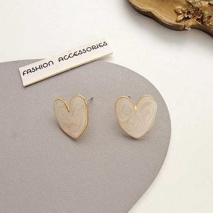 Fashion Heart Shape Alloy Stoving Varnish Ear Studs