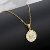 Simple Style Letter Titanium Steel Plating Inlaid Shell Necklace