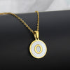 Simple Style Letter Titanium Steel Plating Inlaid Shell Necklace