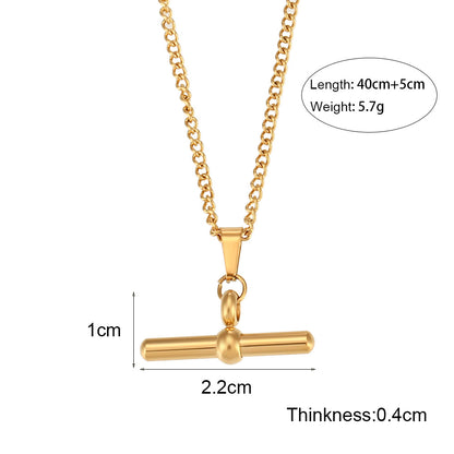 Vintage Style Geometric Stainless Steel Plating Gold Plated Pendant Necklace Hoop Earrings