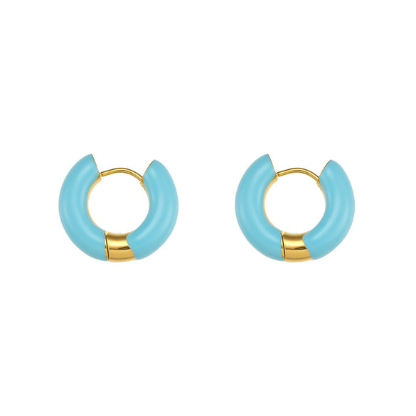 Fashion Geometric Stainless Steel Earrings Stoving Varnish Plating Stainless Steel Earrings