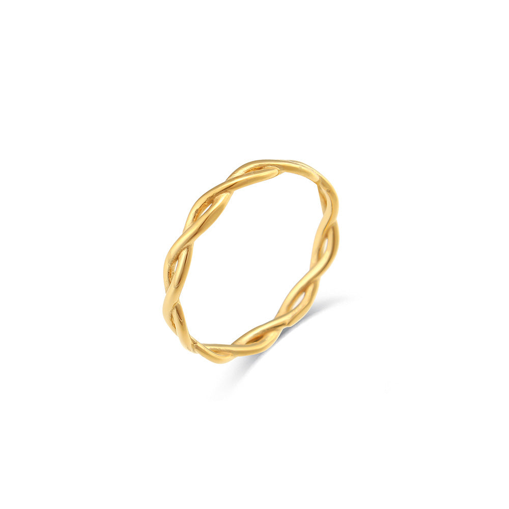 Lady Geometric Stainless Steel Plating Gold Plated Rings