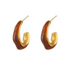 Vintage Style C Shape U Shape Plating Stainless Steel Arylic Gold Plated Ear Studs