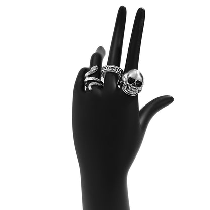 Punk Snake Skull Alloy Plating Rings 3 Piece Set