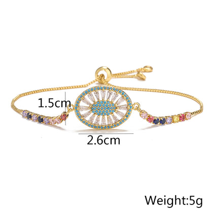 Fashion Eye Copper Bracelets Inlay Zircon Copper Bracelets