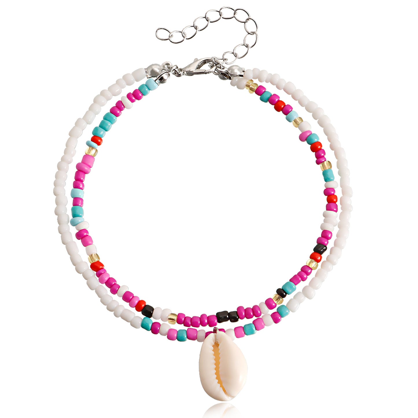 Fashion Shell Alloy Beaded Anklet