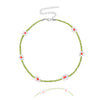 Sweet Flower Alloy Beaded Choker