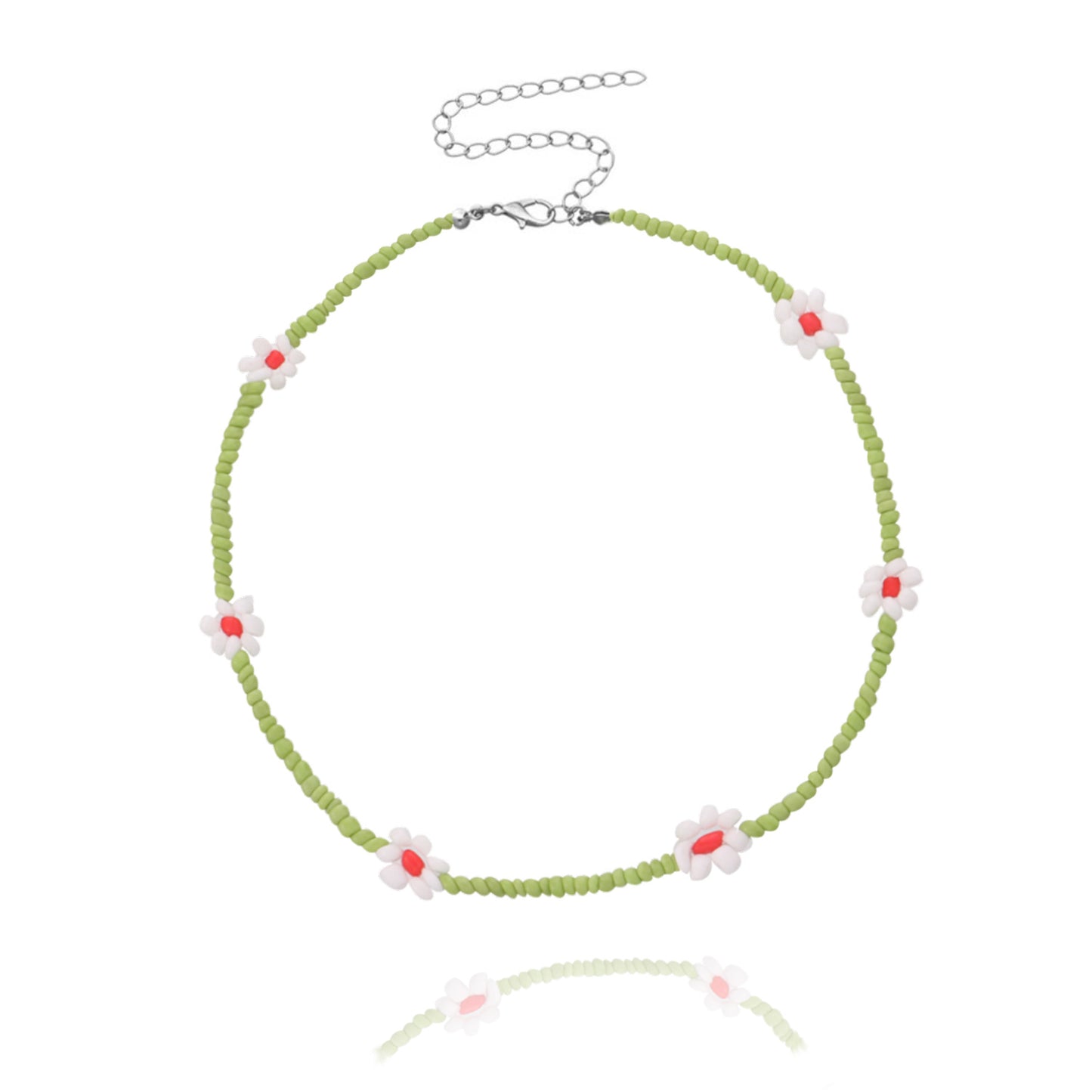 Sweet Flower Alloy Beaded Choker