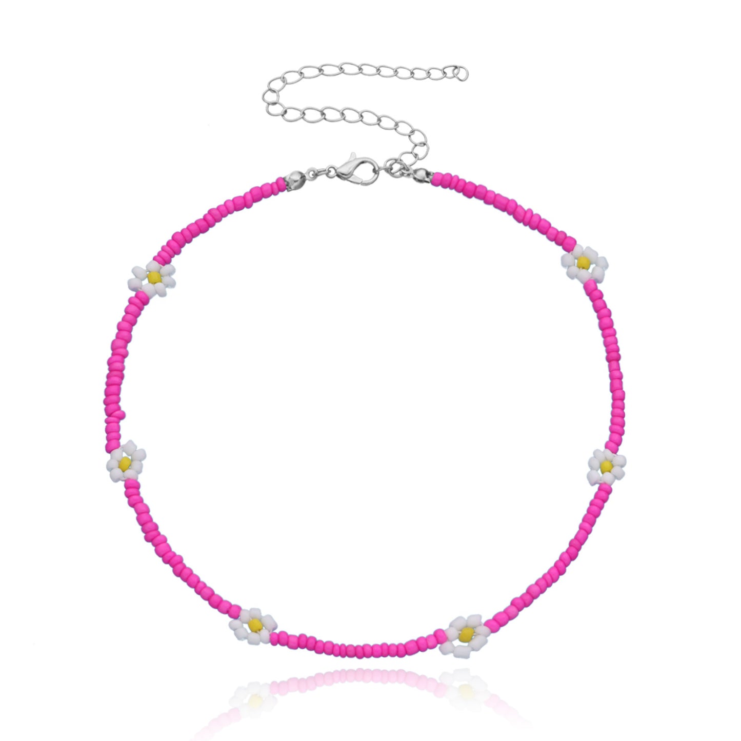 Sweet Flower Alloy Beaded Choker