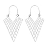 Exaggerated Triangle Plating Hollow Out Titanium Steel Earrings