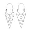 Exaggerated Triangle Plating Hollow Out Titanium Steel Earrings