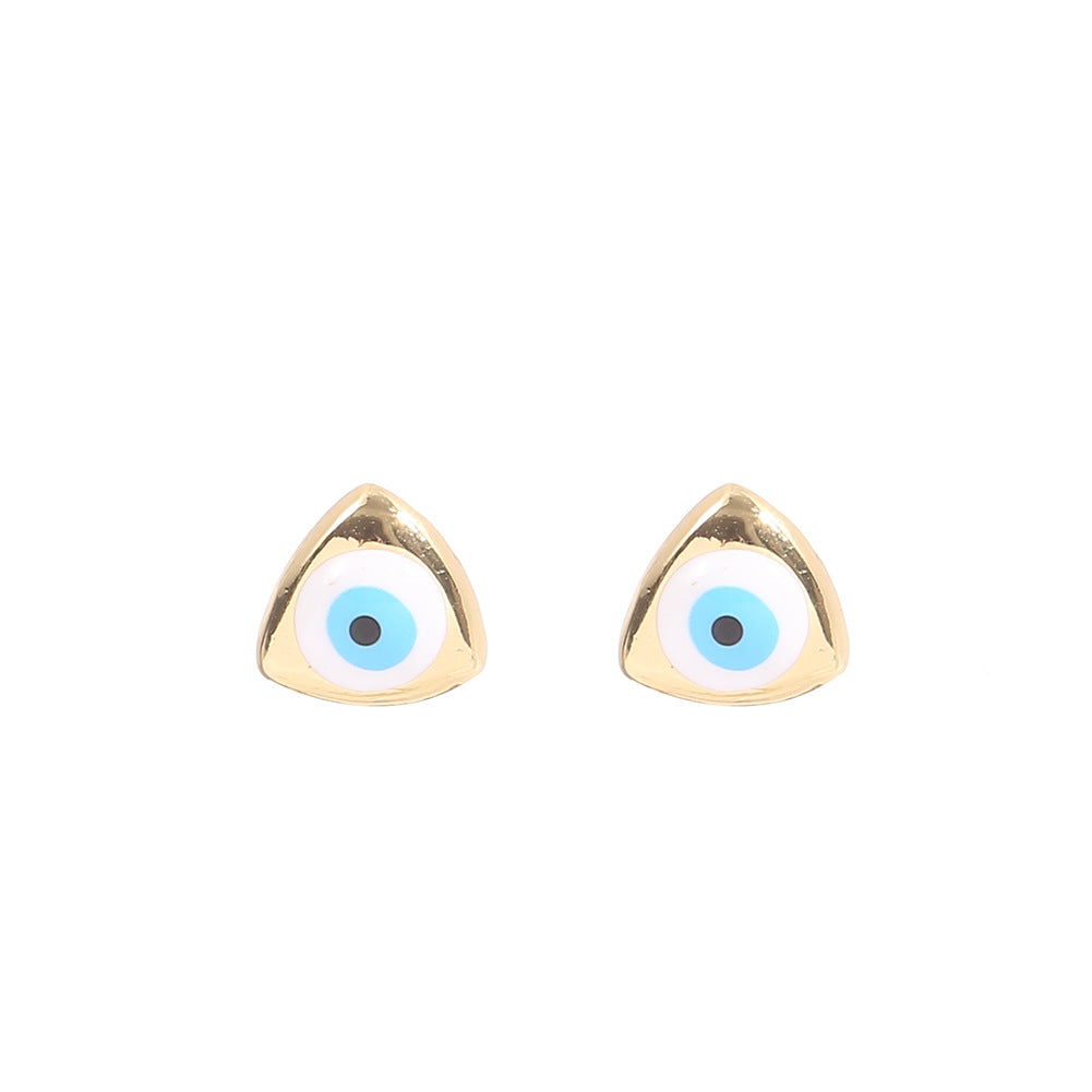 Fashion Devil's Eye Copper Ear Studs Plating Copper Earrings