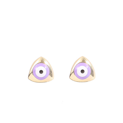 Fashion Devil's Eye Copper Ear Studs Plating Copper Earrings