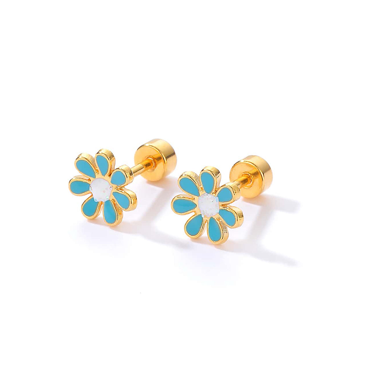 Simple Style Flower Plating Stainless Steel Ear Studs