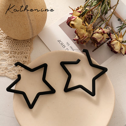 Sweet Star Arylic Alloy Spray Paint Earrings