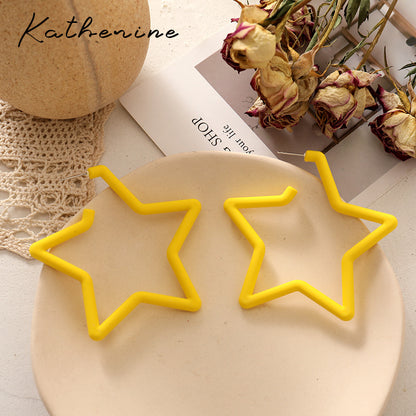 Sweet Star Arylic Alloy Spray Paint Earrings