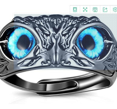 Retro Owl Alloy Plating Artificial Gemstones Open Ring