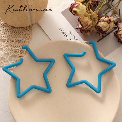 Sweet Star Arylic Alloy Spray Paint Earrings