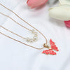 Fashion Butterfly Alloy Plating Artificial Pearls Necklace