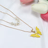 Fashion Butterfly Alloy Plating Artificial Pearls Necklace