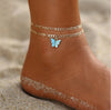 Vacation Devil's Eye Butterfly Alloy Plating Anklet