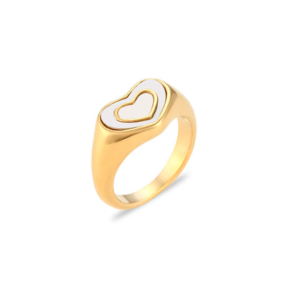 Fashion Heart Shape Stainless Steel Rings Plating Stainless Steel Rings