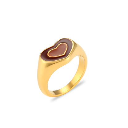 Fashion Heart Shape Stainless Steel Rings Plating Stainless Steel Rings