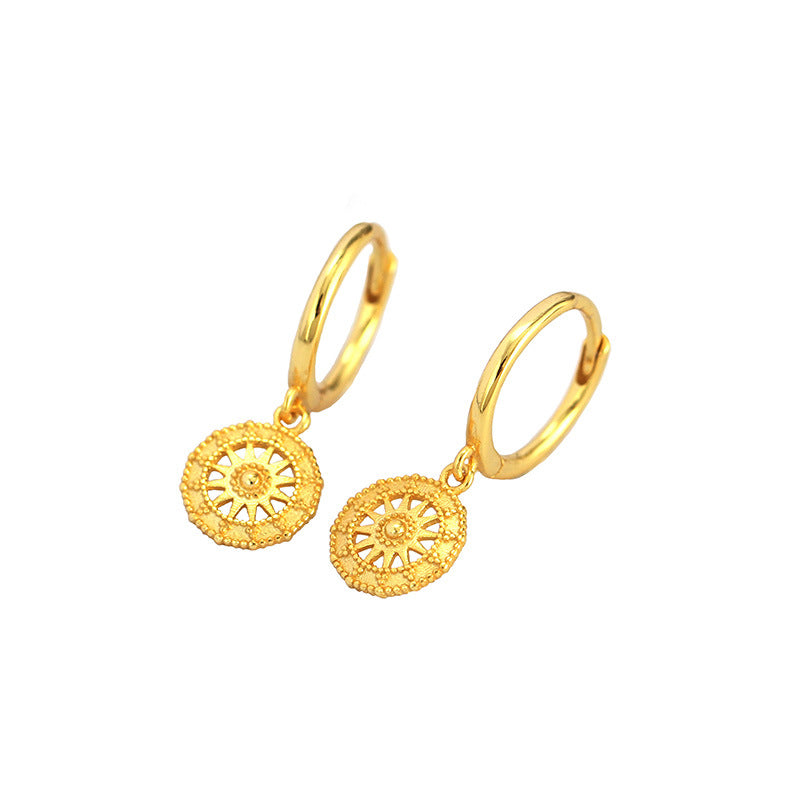 Fashion Sun Plating Sterling Silver Earrings