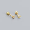 Simple Style Geometric Plating Metal Sterling Silver Rhinestones Ear Studs