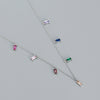 Fashion Square Sterling Silver Necklace Plating Zircon 925 Silver Necklaces