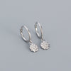 Sweet Flower Sterling Silver Earrings Plating Zircon 925 Silver Earrings