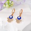 Wholesale Jewelry 1 Pair Retro Devil's Eye Palm Alloy Rhinestones Drop Earrings