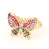 Fashion Butterfly Copper Open Ring Inlay Zircon Copper Rings