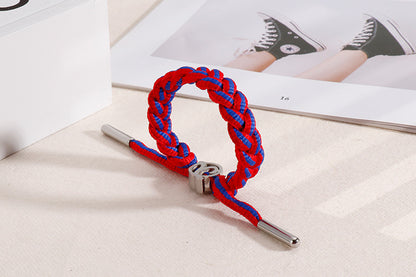 1 Piece Simple Style Letter Color Block Rope Titanium Steel Polishing Couple Bracelets