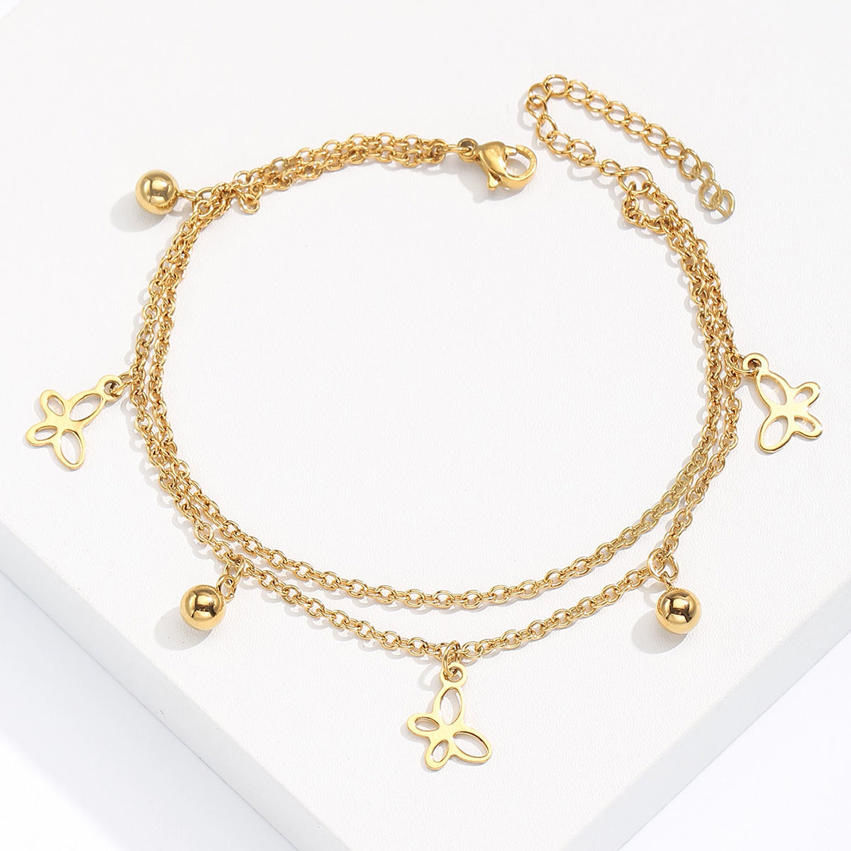 Simple Style Star Dragonfly Butterfly Stainless Steel Plating Anklet 1 Piece