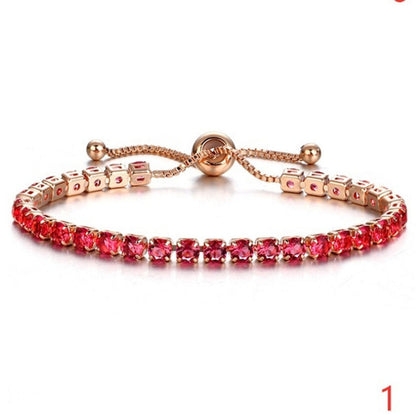 Fashion Round Copper Plating Inlay Rhinestones Bracelets 1 Piece