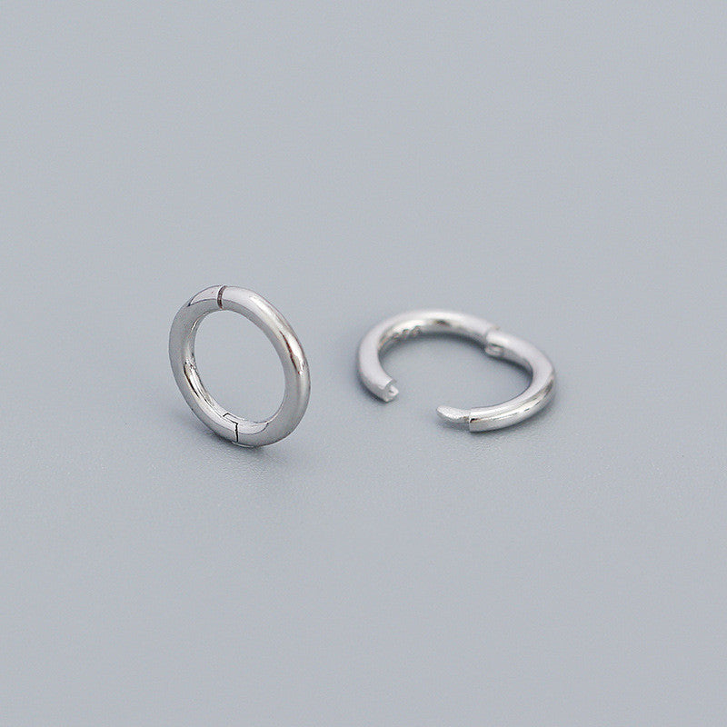 Simple Style Circle Sterling Silver Earrings Plating 925 Silver Earrings