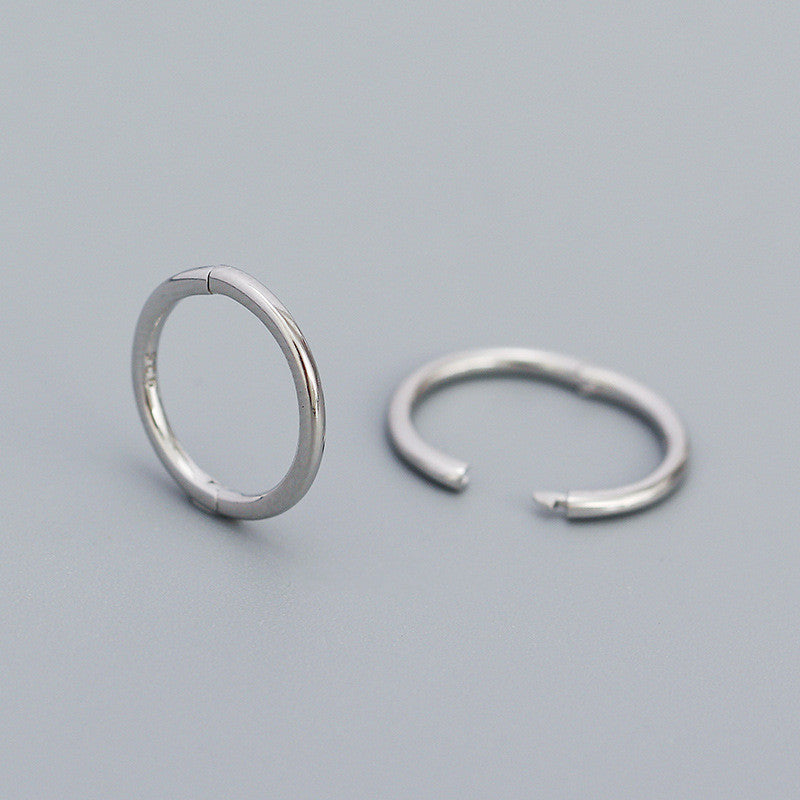 Simple Style Circle Sterling Silver Earrings Plating 925 Silver Earrings