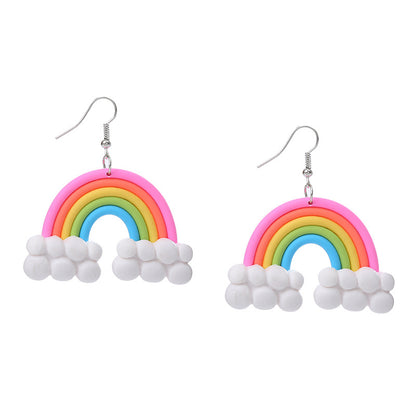 Cute Rainbow Soft Clay Earrings