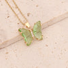 Fairy Style Butterfly Stainless Steel Necklace Inlay Crystal Stainless Steel Necklaces 1 Piece