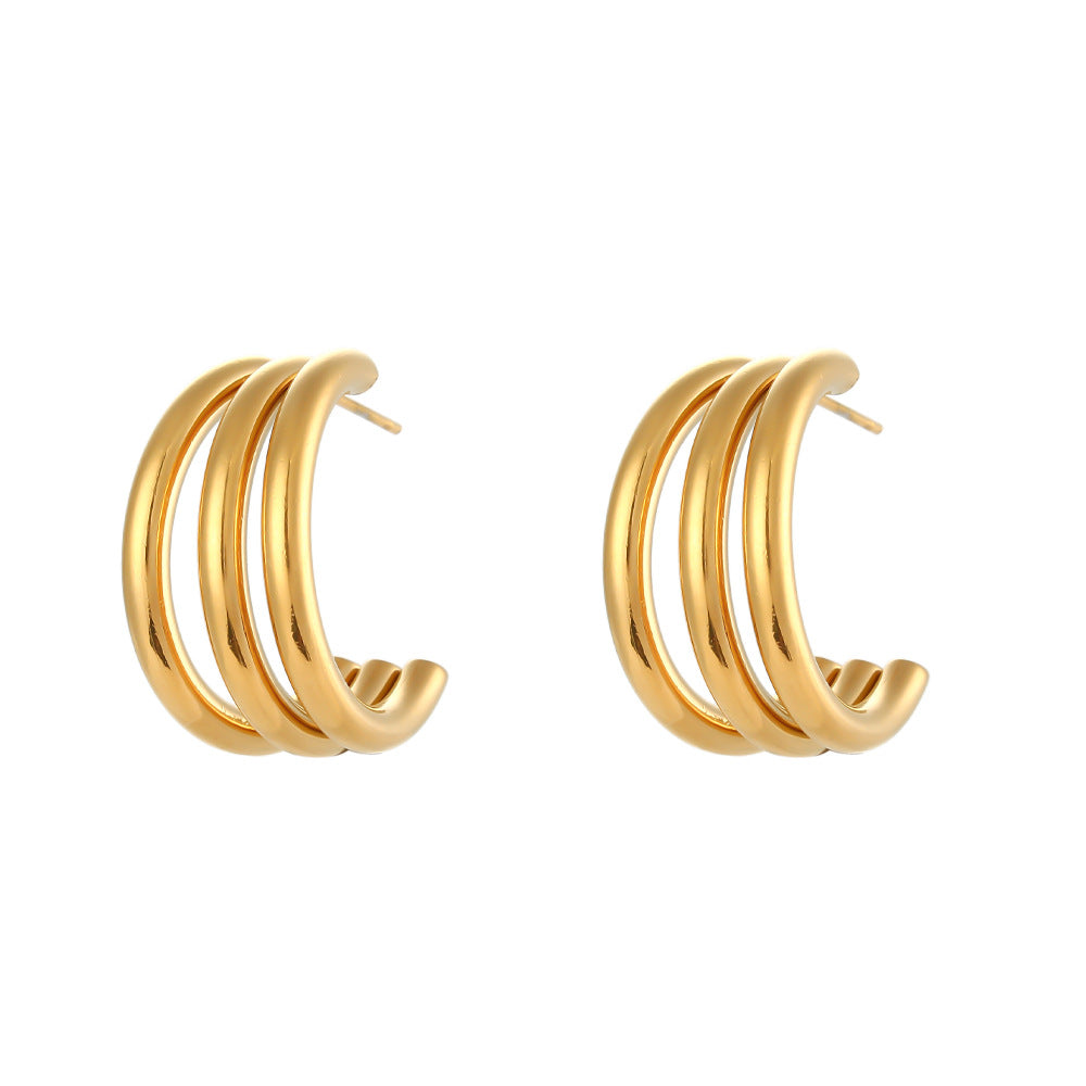 Fashion Geometric Stainless Steel Earrings Plating Stainless Steel Earrings