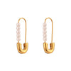 Fashion Geometric Stainless Steel Earrings Inlay Artificial Pearls Stainless Steel Earrings