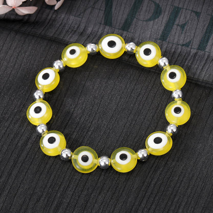 Fashion Devil's Eye Resin Beaded Plating Resin Bracelets 1 Piece