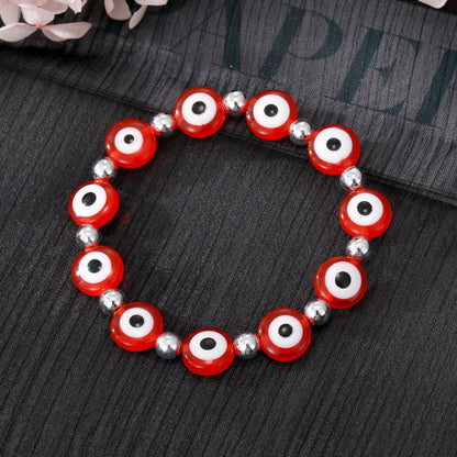 Fashion Devil's Eye Resin Beaded Plating Resin Bracelets 1 Piece