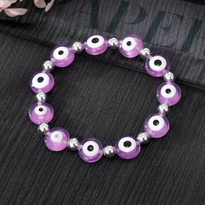 Fashion Devil's Eye Resin Beaded Plating Resin Bracelets 1 Piece