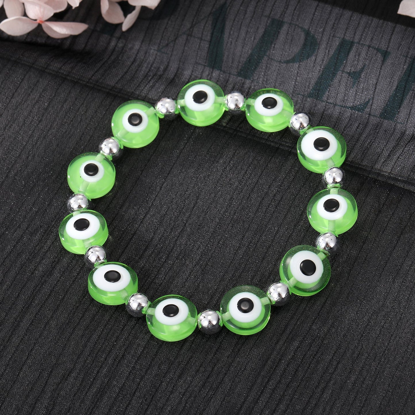 Fashion Devil's Eye Resin Beaded Plating Resin Bracelets 1 Piece