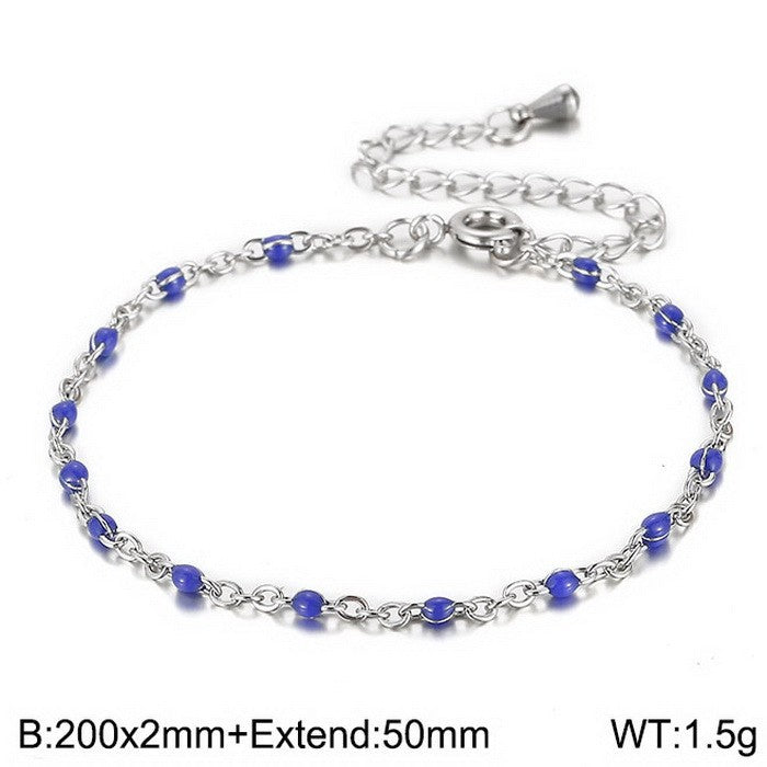 New Simple Stainless Steel Resin Steel Color Bead Necklace Accessories Wholesale