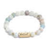 Retro Letter Natural Stone Beaded Unisex Bracelets