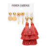 Unisex Alloy Inlaid Zircon  Tassel Flower Earrings Nhpj122597